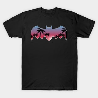 Bat Beautiful Sunset Beach Palm Tree T-Shirt